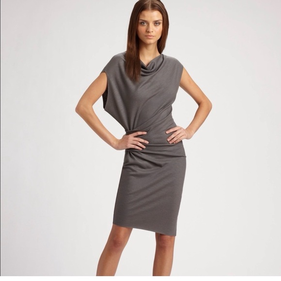 Helmut Lang Charcoal Asymmetrical Dress